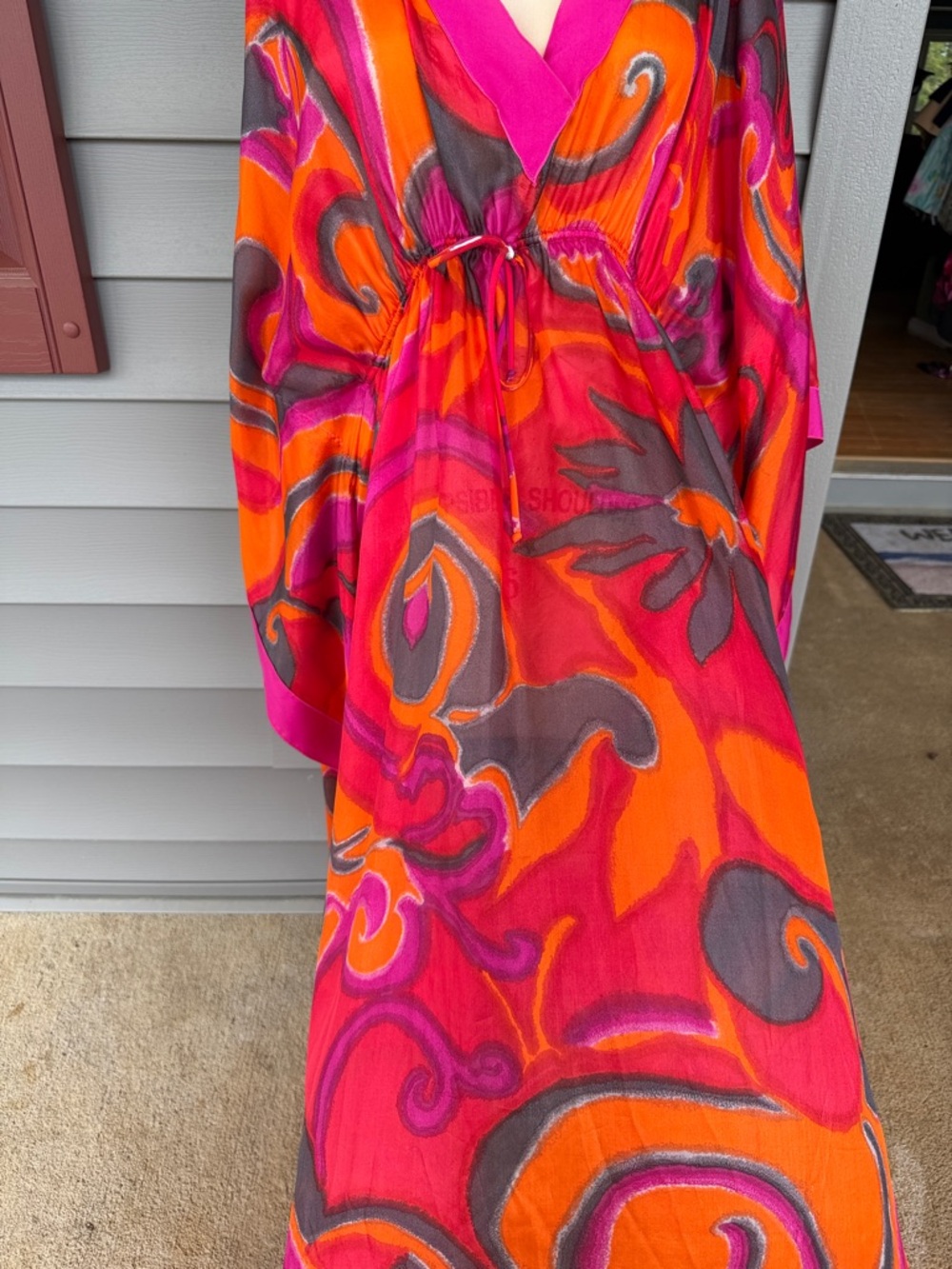 Missoni Vibrant Pink and Orange Swirl Maxi Dress Size 42 (8-10)